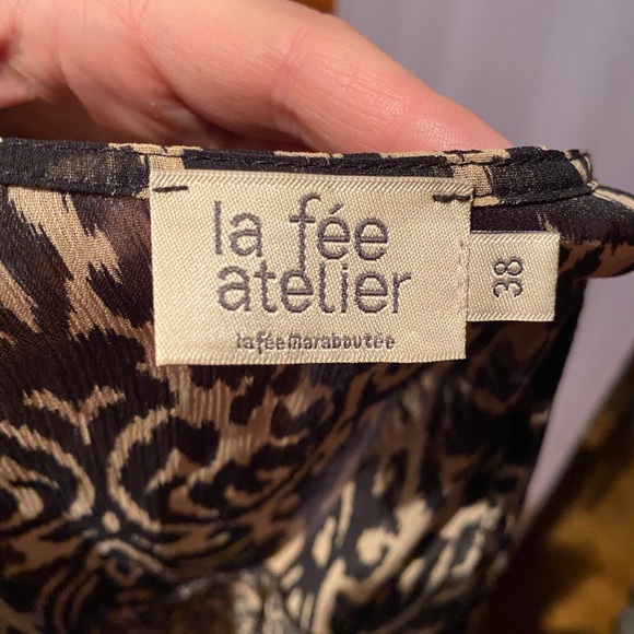 La Fée Maraboutée/ La Fée Atelier leopard print blouse - Picture 4 of 6